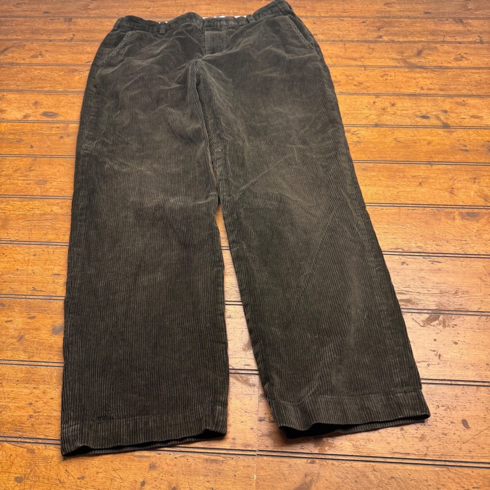 Brooks Brothers Clark Corduroy Pants Mens 36x30 brown Wide Wale Cotton